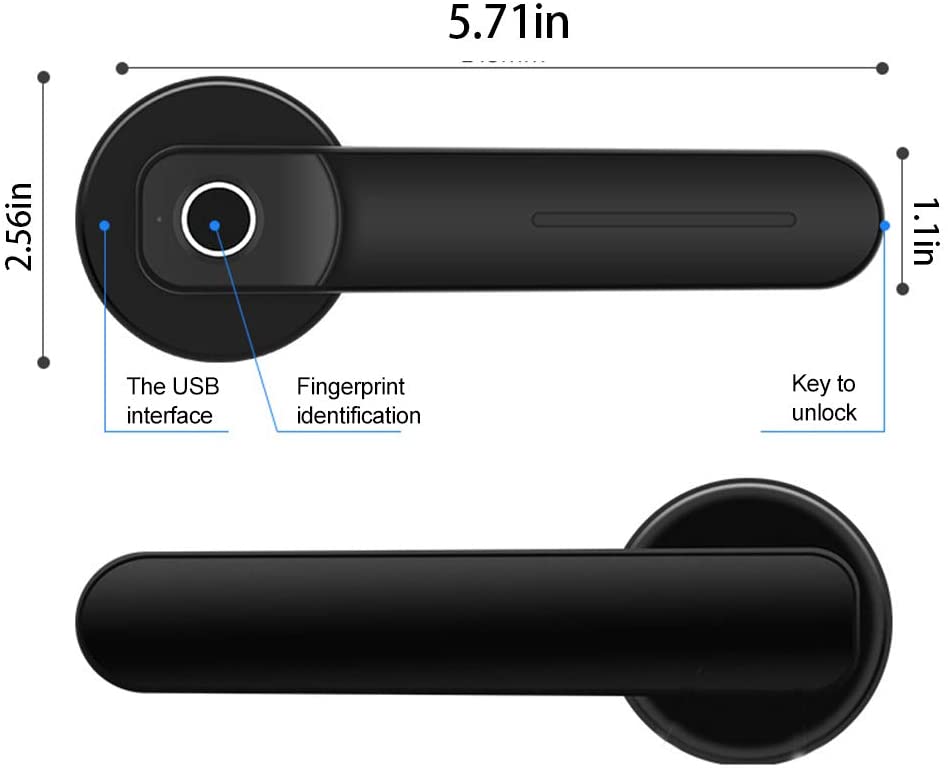 Smart Home Door Lock Keyless Entry Safely Home Biometric Fingerprint Lock Electric Handle Door Lock