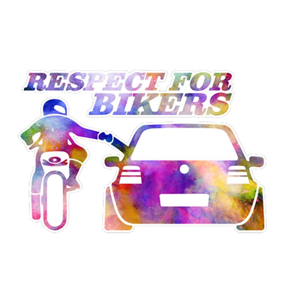 Szacunek dla motocyklistów dekoracyjna naklejka motocyklowy kreatywny wzór naklejki na rower wodoodporny samochód elektryczny skuter dekoracja: MULTI