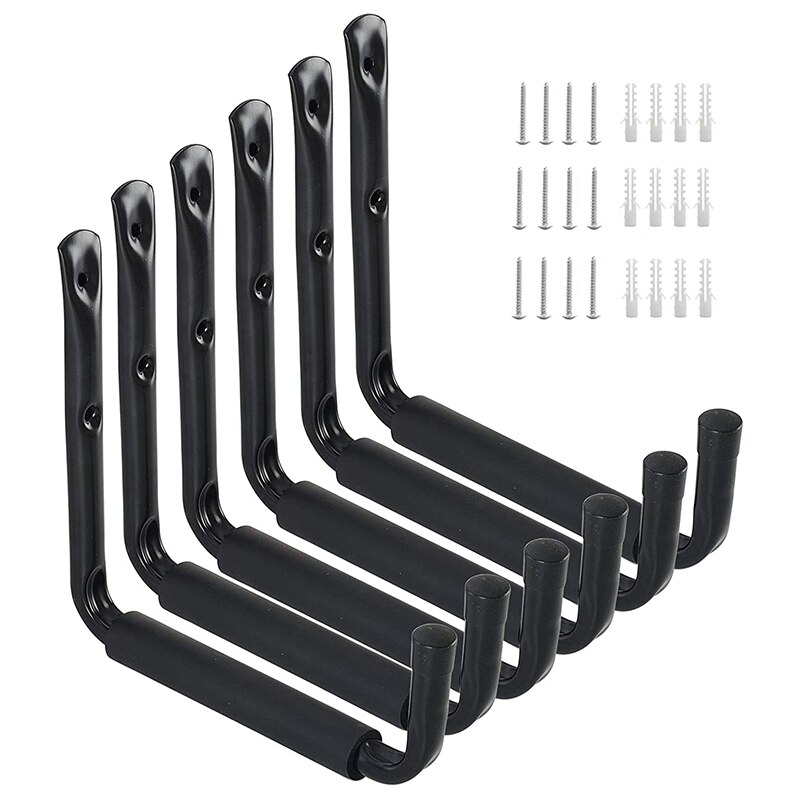 Heavy-Duty Garage Storage Utility Hook, Wall-Mounted Garage Hook and Storage Rack, Suitable for Ladder Tool (6PC): Default Title