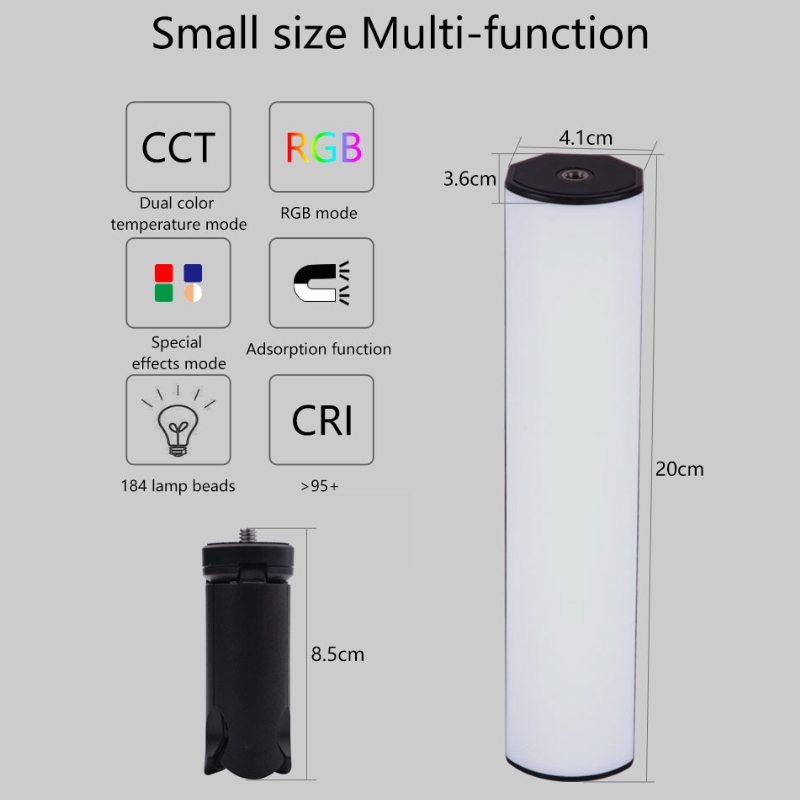 Mini Handheld LED Licht Stock Rohr Stock RGB Fotografie Licht 2500-9000K Magnet Fotografische Beleuchtung für Video Vlog füllen Licht