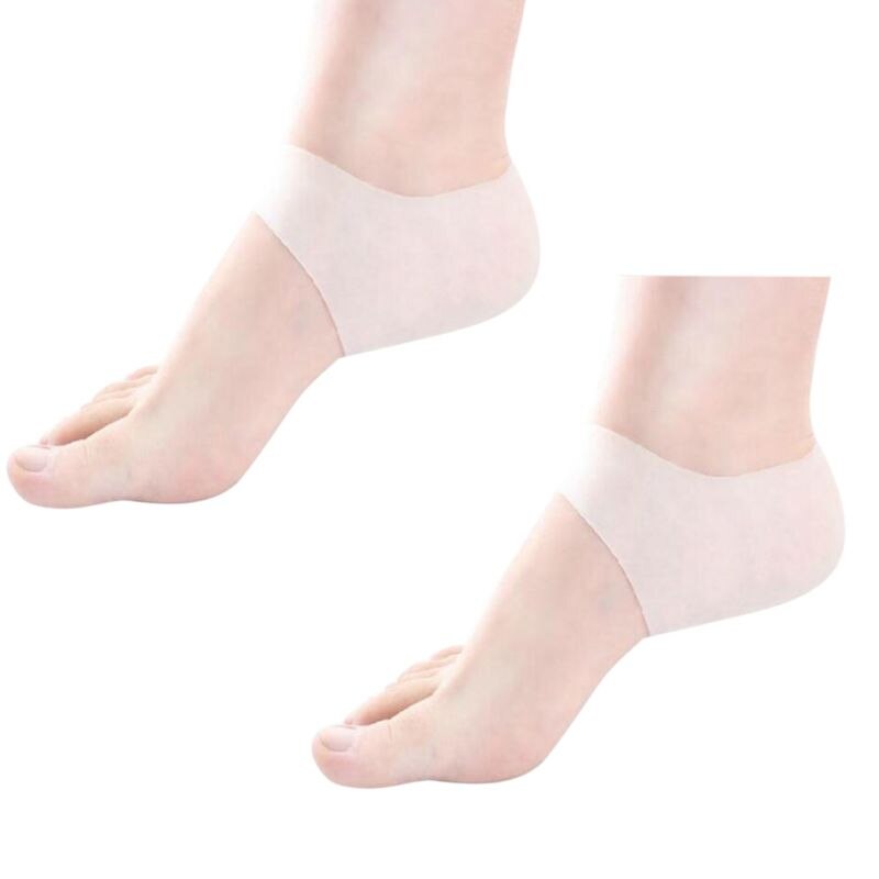 2Stck Silikon Gel Feuchtigkeitsspendende Plantarfasziitis Ferse Socken unisex Fuß Protektoren Schuh Kissen Geknackt Schmerzen Linderung Einsätze Pads