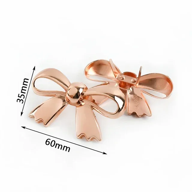 5/10 Stuks Leuke Strik Metalen Decoratie Gesp 30/45/60 Mm Tas Schoenen Clip Sluiting singels Eye-Splice Pin Gespen Boog Knop Accessoire: 3# / Antiek Zilver