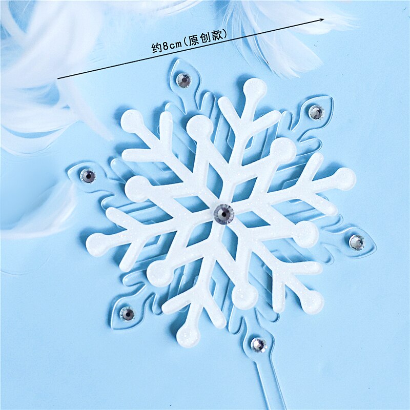 yarn Christmas Tree Elk Snowflake Cake Topper for Birthday Party Decor Star Baking Supplies Dessert: Large D