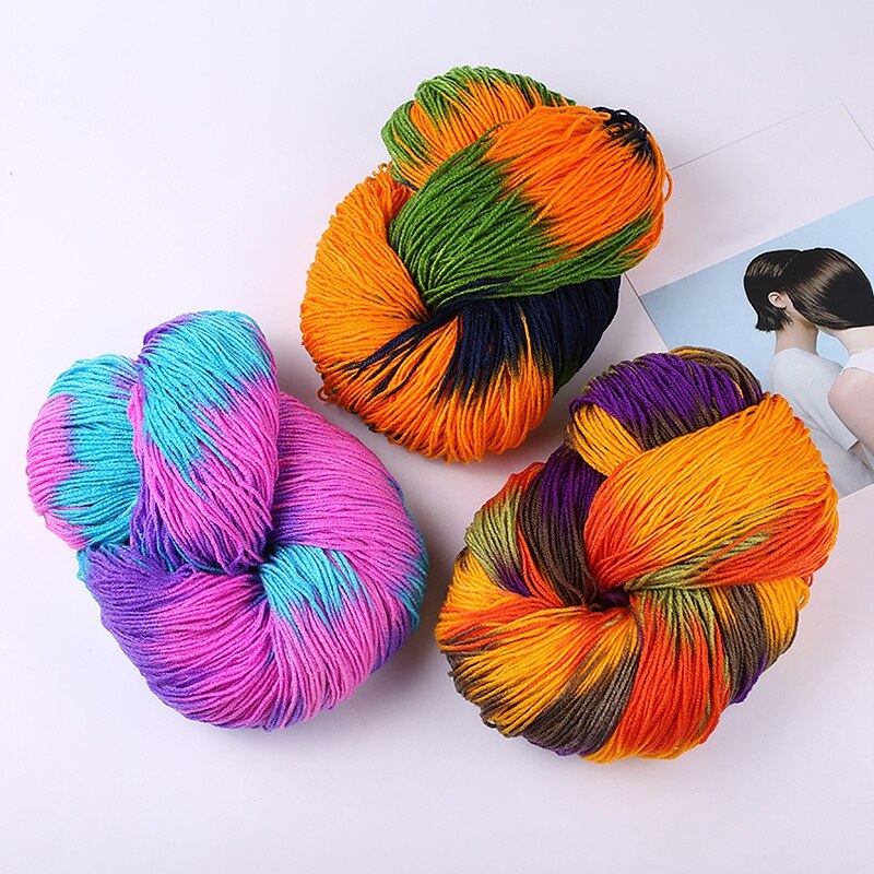 1PC 50g Colorful Yarn Multicolor Knitting Wool Crochet DIY Soft Woven Thread
