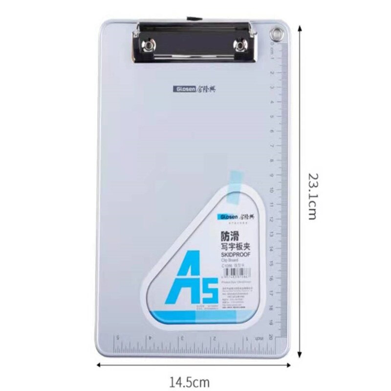 Folder plate aluminum alloy loose leaf folder antiskid A4 linear A5 writing base plate metal plate clamp folder for documents: A5