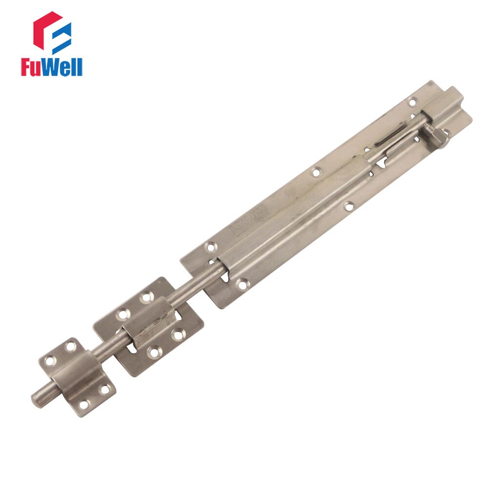 Stainless Steel 12inch Door Bolt Barrel Latch Silver Tone Barrel Bolt Latch Lock Hardware for Home Gate Safety