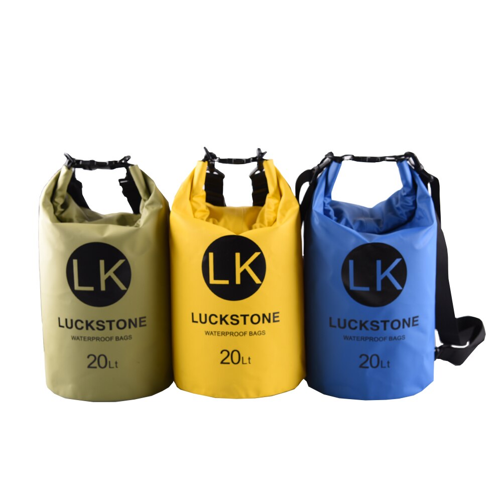 Camping Hiking PVC Dry Bag Waterproof Bag 20L Drift Bag Traveling Double Shoulders Rafting Bag Waterproof Camera Case trecking