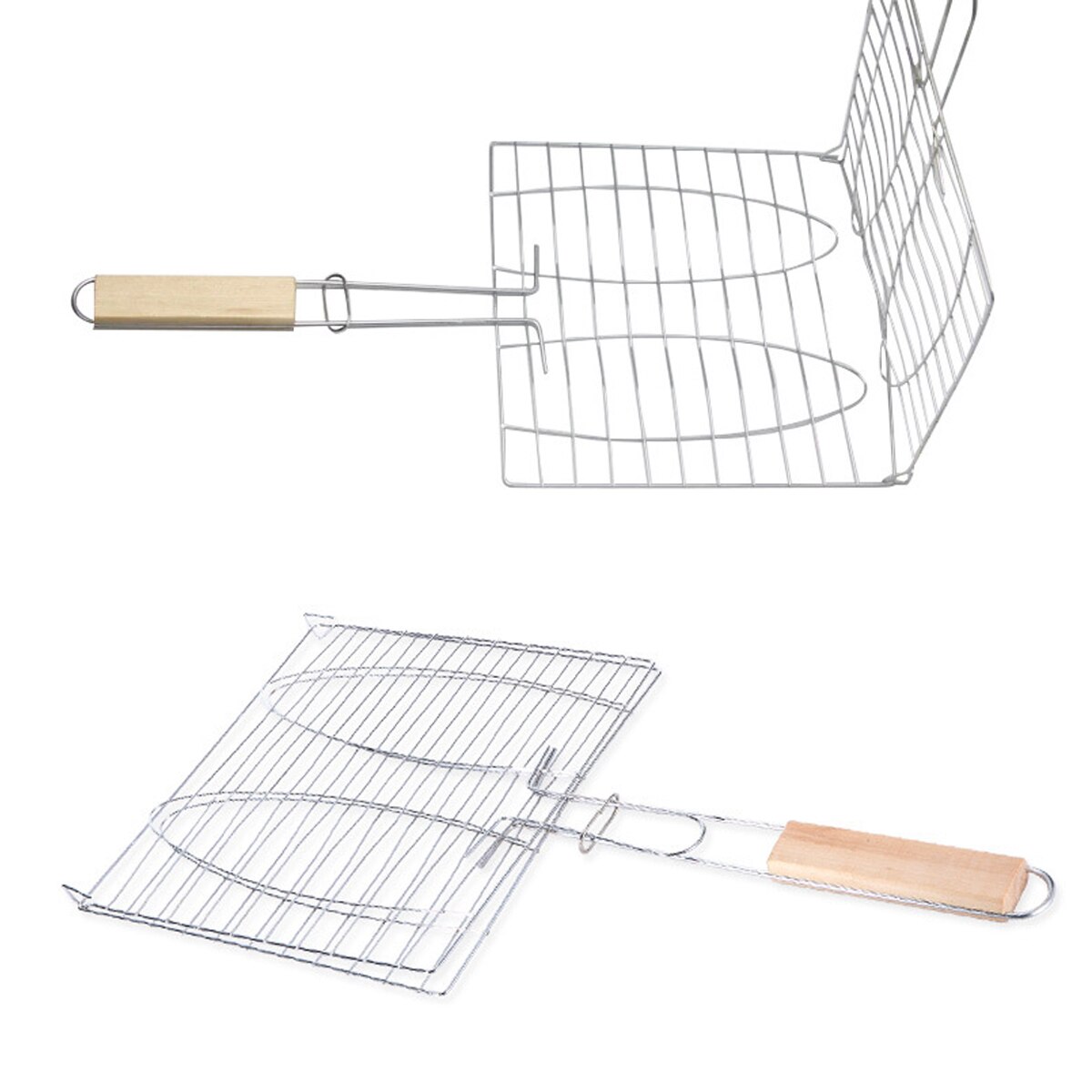 1 PC Nicht-Stock BBQ Fisch Clip Tragbare Edelstahl BBQ Korb Grill Fisch Clip Netz Außen Grill maschen