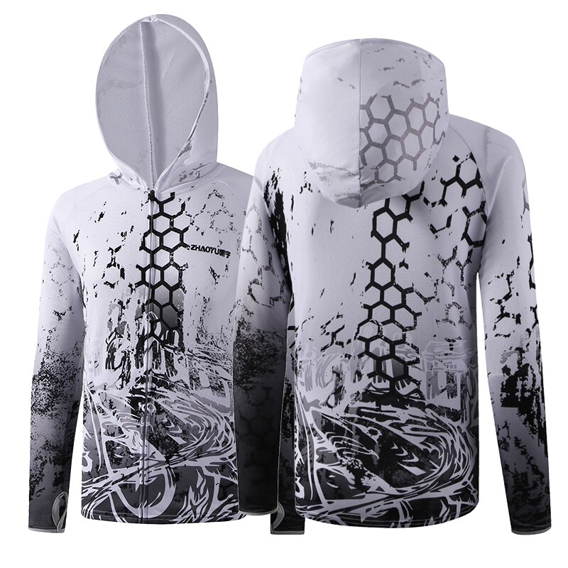 ZHAOYU-ropa de pesca transpirable para hombre, camisas de pesca impermeables, chaqueta de pesca de manga larga, ropa de pesca de secado rápido