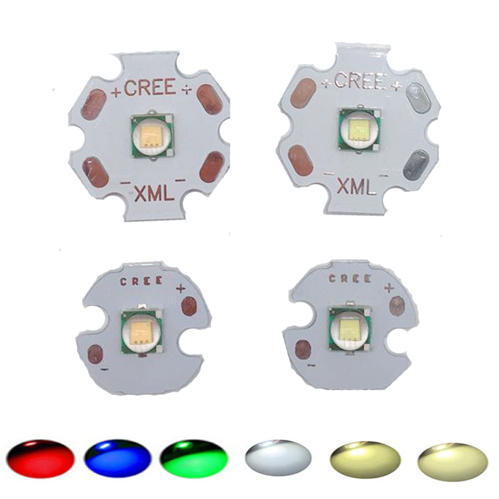1 pièces CREE XML XM-L T6 LED U2 10W blanc froid blanc bleu UV haute puissance LED émetteur Diode avec 16mm 20mm PCB pour bricolage