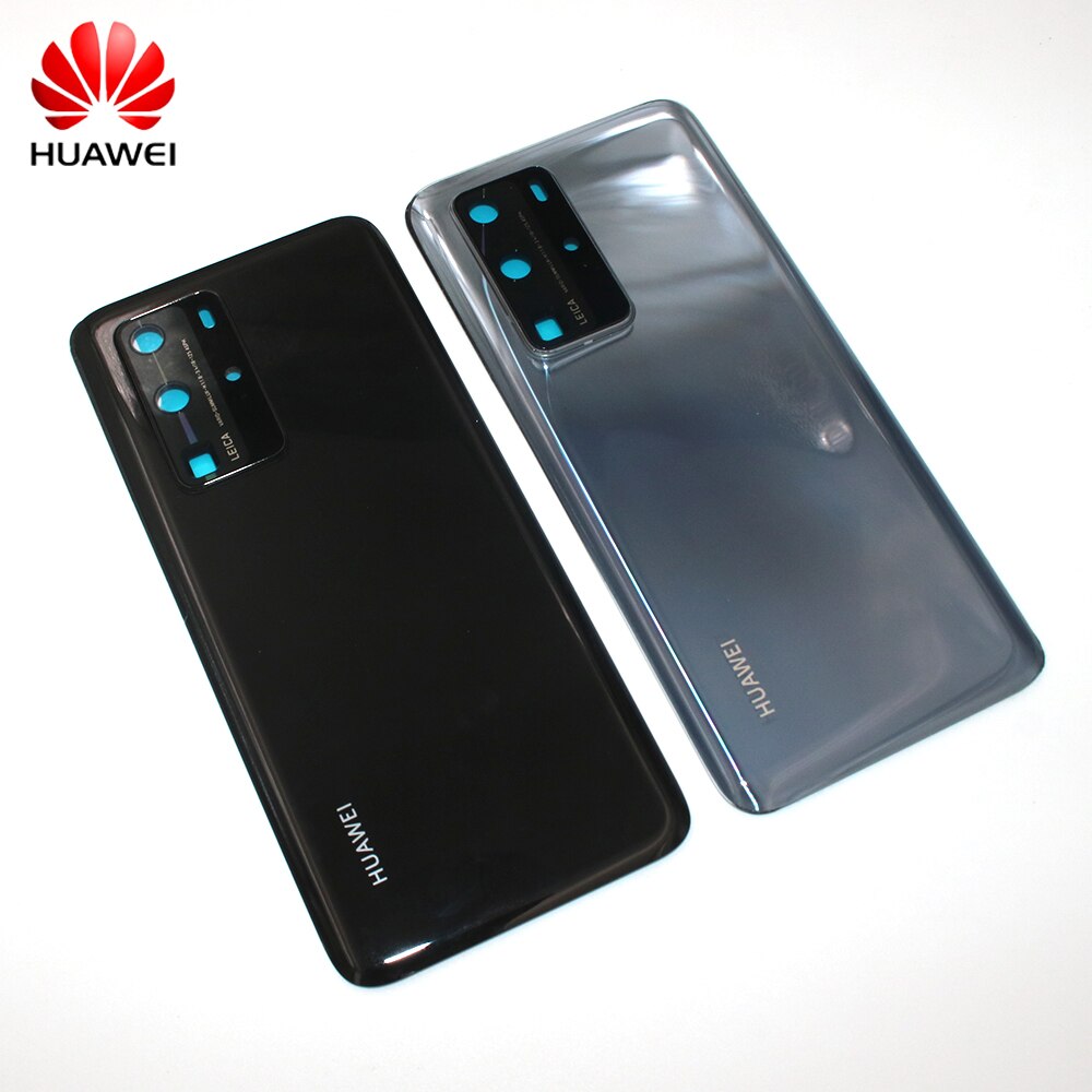 Per Huawei P40 Pro P40Pro batteria Cover posteriore telefono in vetro custodia posteriore custodia protettiva con cornice obiettivo fotocamera Logo 6.58&quot;