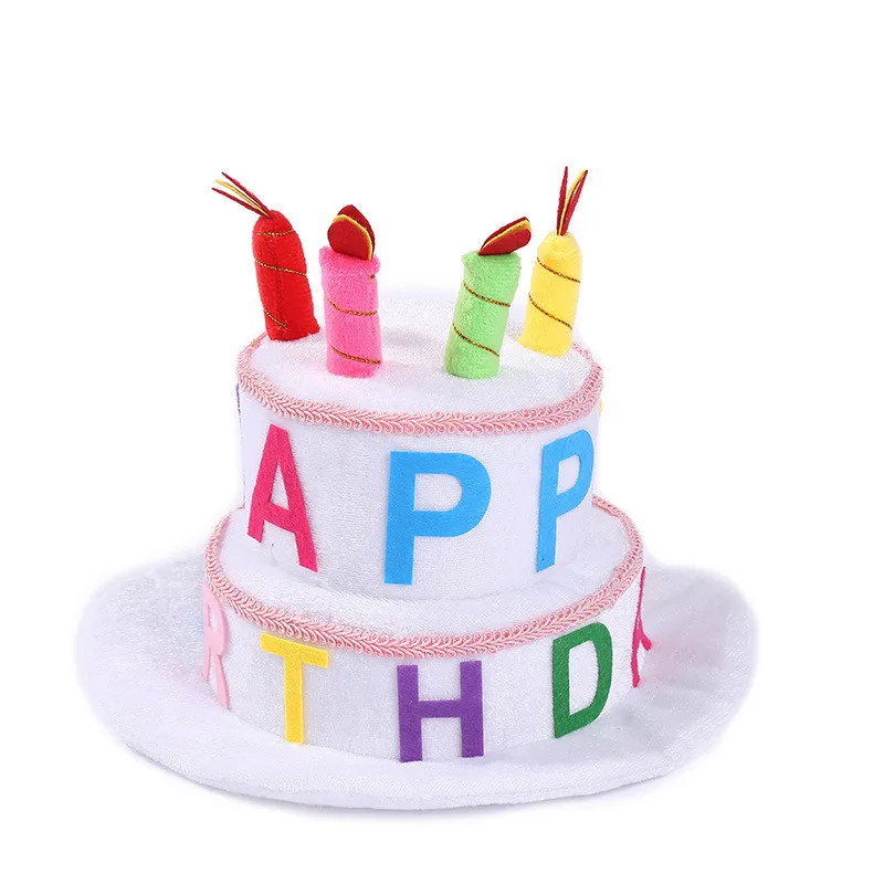 Pluche Happy Taart Hoed Voor Mannen Vrouwen Volwassen Kind Size Kostuum Partij Kleding Decoratie Cosplay Verjaardag: green