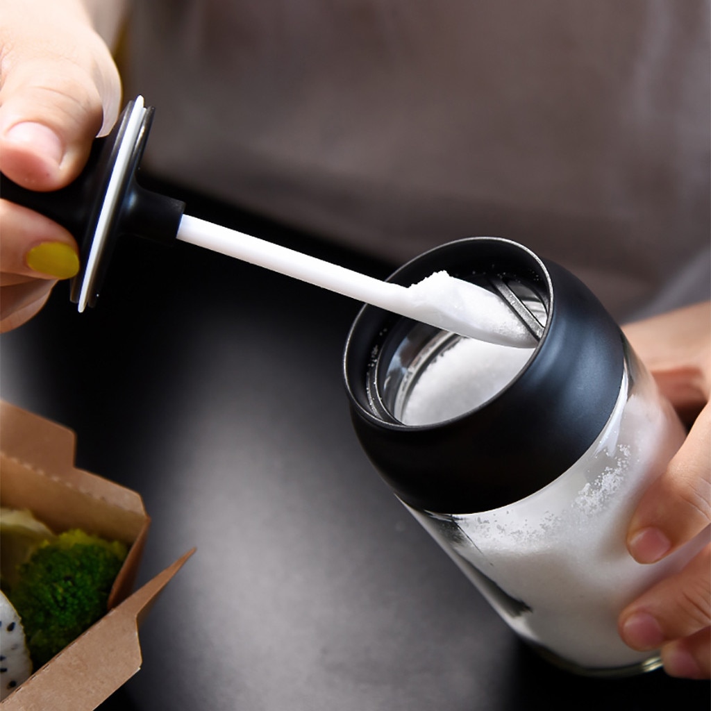 Tarros de condimentos, pincel de aceite, depósito de vidrio para condimentos, Kit de especias de cocina, botellas, pimienta, cuchara para miel, contenedor de almacenamiento de alimentos # T5P