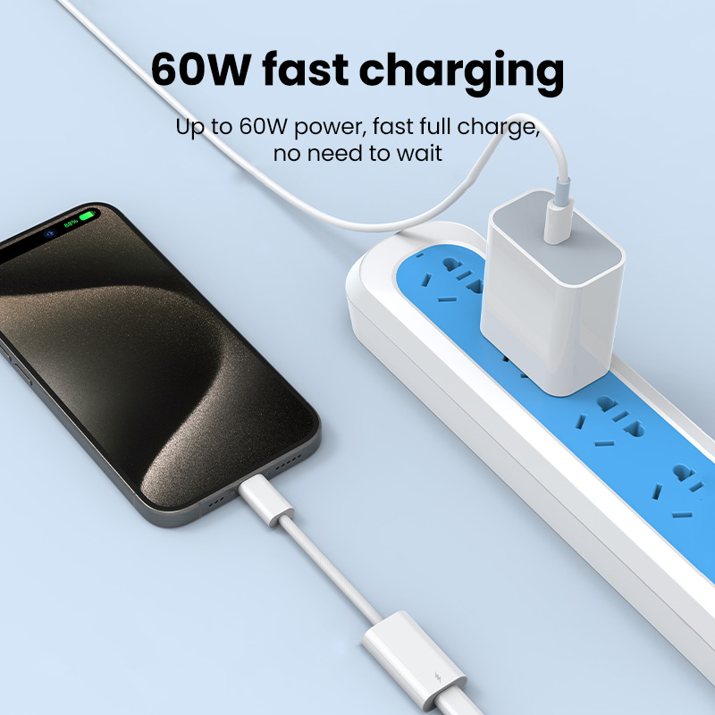 Elough 60W Lightning to Type C Cable Adapter OTG For iPhone 15 iPad Fast Charging Transfer For iOS Female to USBC Male Converter