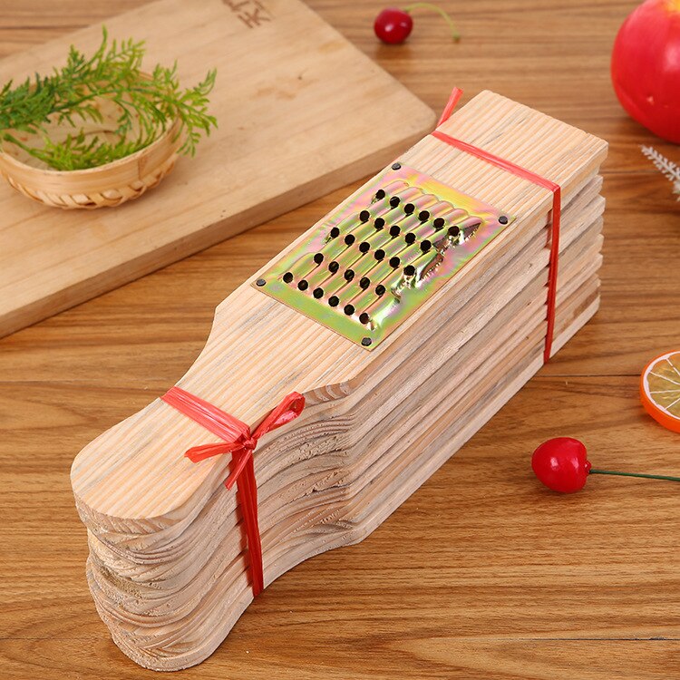 1PC Karotten Reibe Holz und Edelstahl Kartoffeln Reibe Zwiebel Schneidemaschine Obst Gemüse Werkzeuge Küche Spielereien OK 0763