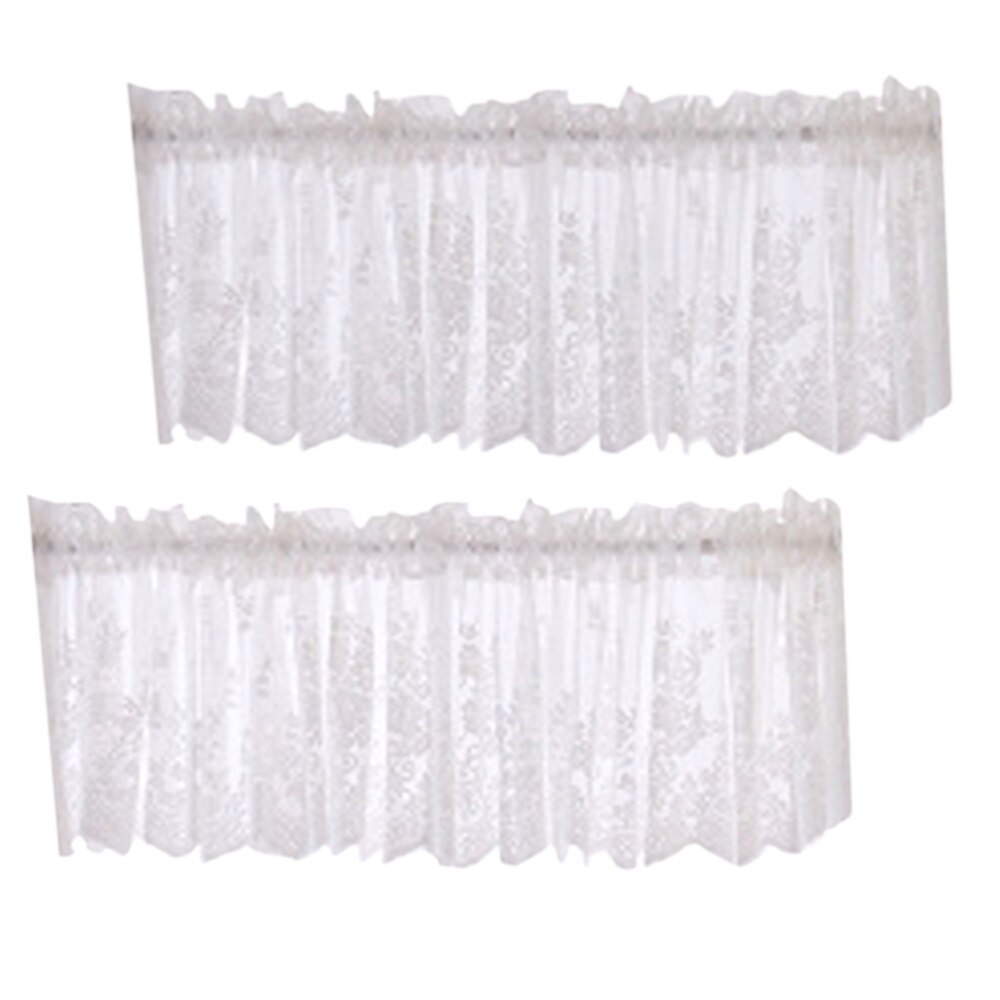 1Pc Korte Gordijn Decoratieve Geventileerde Half Gordijn Gordijn Voor Balkon Keuken: White / Size 1