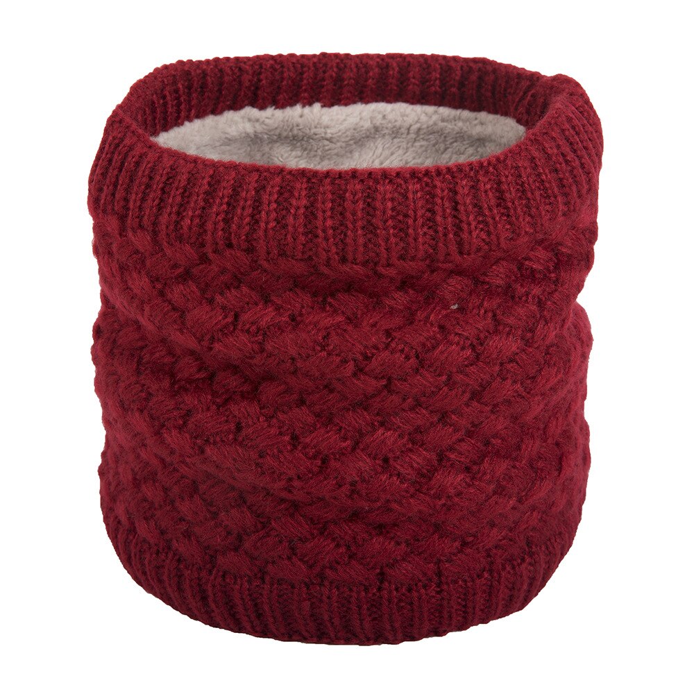 unisex ringe hals skjerf dame vinter fast tykk strikket pels skjerf varm ull kashmir snood barn lue enkle skjerf: 4