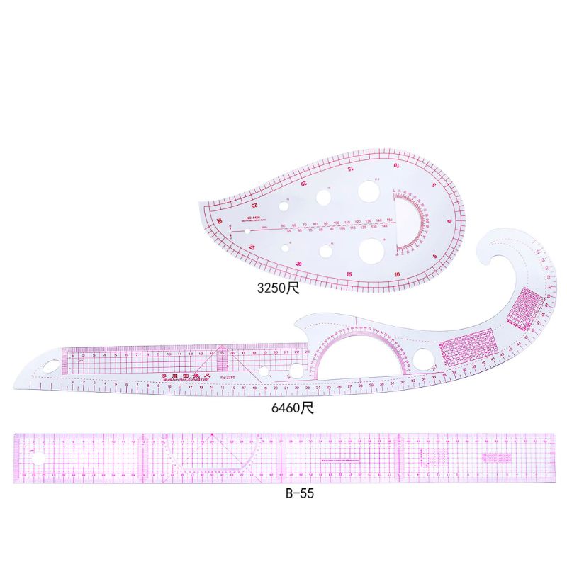Ruler French Curve Cutting Rulers Yardstick Sewing Tools Measure Dressmaking Comma Line Straight Ruler Sewing Clothing Rulers