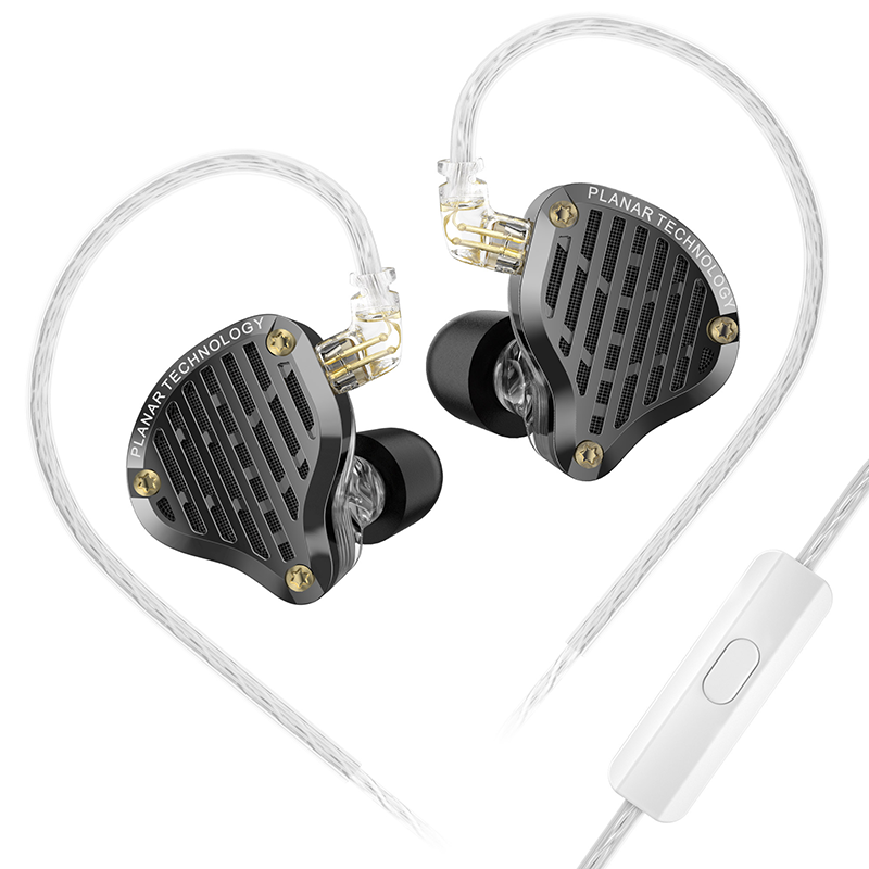 KZ PR3 w uchu 13.2MM planarny sterownik słuchawki przewodowe słuchawki muzyczne HiFi monitor basowy słuchawki douszne sportowy zestaw słuchawkowy: Black