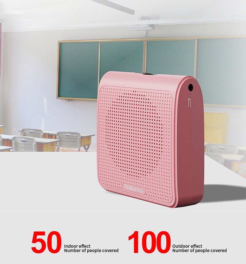 Rolton K10 Portable Voice Amplifier Megaphone Booster With Wired Microphone Loudspeaker FM Radio MP3 Teacher Training Speaker