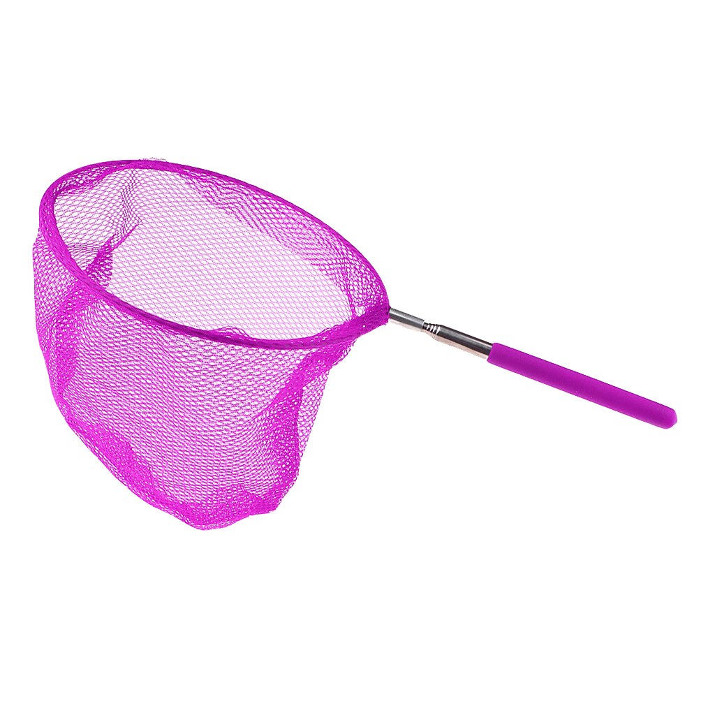 Extendable Fishing Net Telescopic Pond Sea Butterfly Insect Bug Landing Kids Toy Garden Landing Dragonfly Holding Net: Purple