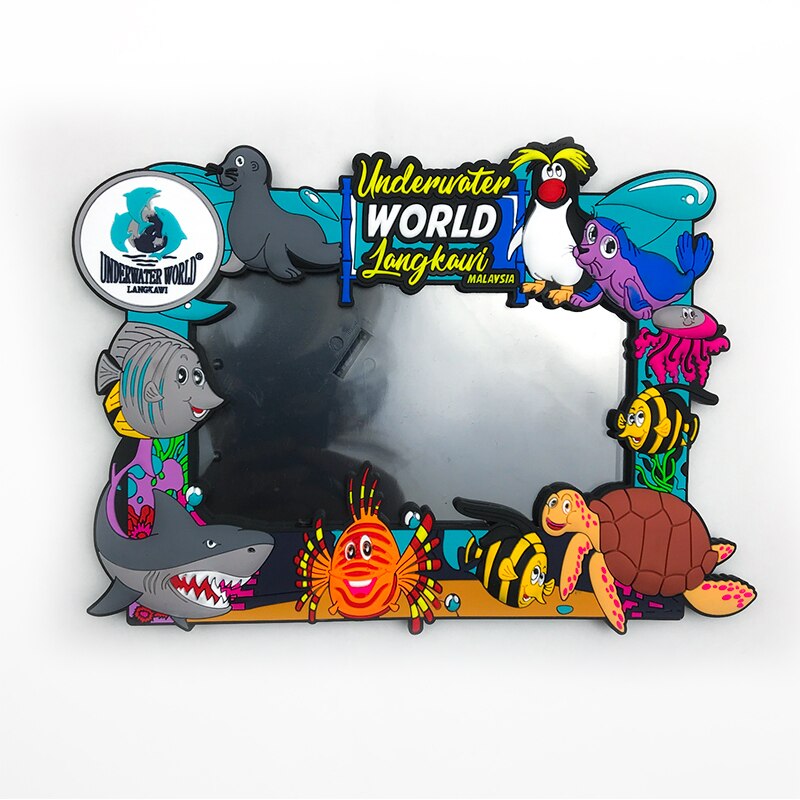 3D soft Rubber photo frame refrigerator accessories crafts photo frame ocean style photo frame set fridge magnet: 3