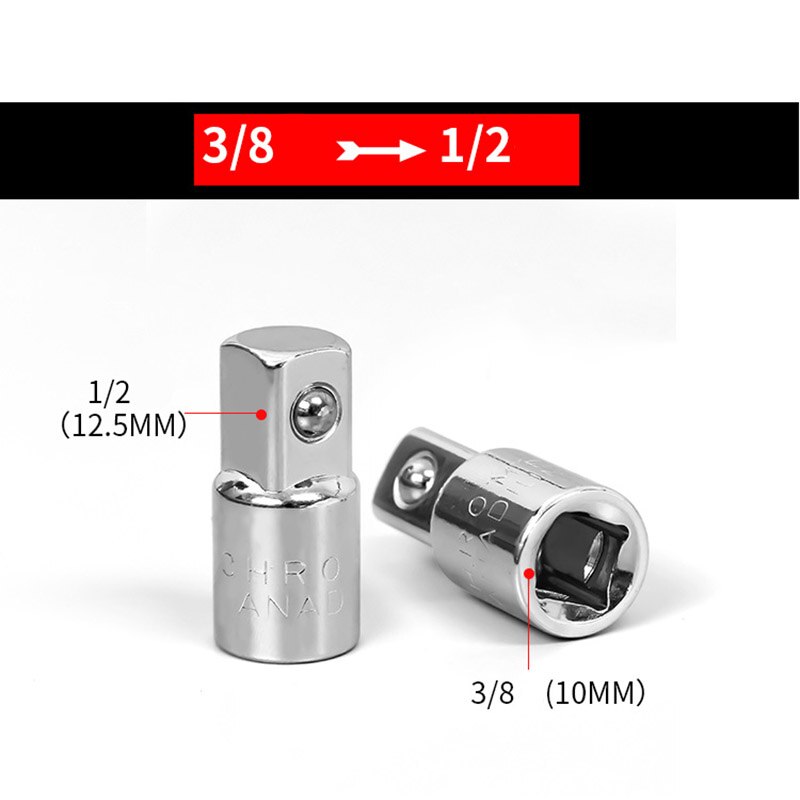 3/8 &quot;Tot 1/4&quot; 1/2 Inch Drive Ratchet Converter Socket Adapter Converter Reducer Air Impact Dopsleutel Adapter Hand reparatie Tool