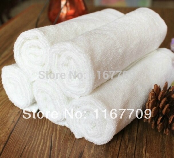 (12 Stks/partij) goede Goedkope Gezicht Handdoek Kleine Handdoek Handdoeken Badkamer 30*30Cm 40G Keuken Handdoek Reizen Wit katoenen Handdoek