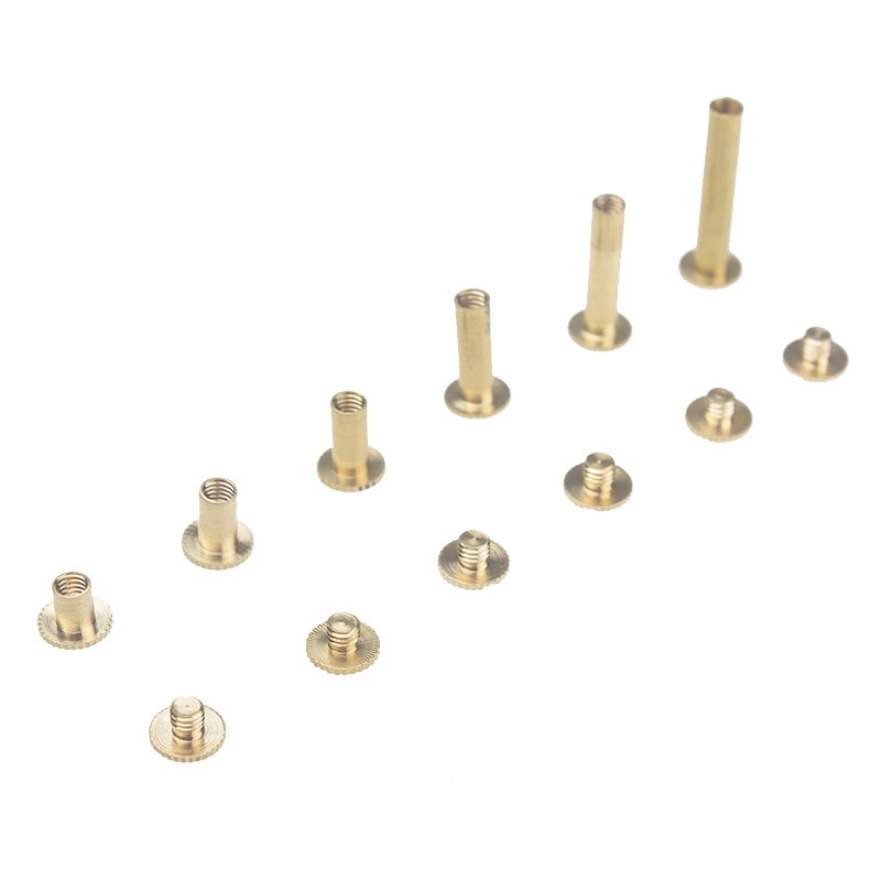 XUNZHE 20Pcs Zuiver koper schroefdraad I-schroef Klinknagel lederen schroef riem tas decoratie klinknagel lederen hardware accessoires Foto album