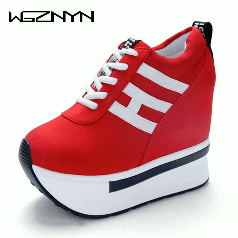 Dames Schoenen met Hakken Rode Vrouw Schoenen Platforms Hoge Hakken Dames Schoenen Vrouw Lace-UP Sneakers Zapatos de Mujer W33
