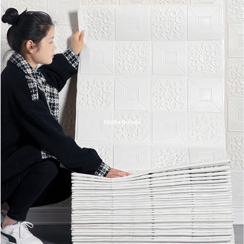 3D Wallpaper 70cm*1m Continuous Brick Pattern Sticker Waterproof Sticker Home Decoration 3D Self-Adhesive Wallpaper
