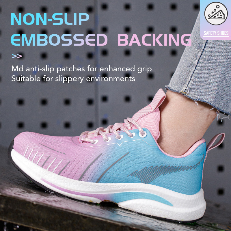 Steel Toe Safety Shoes Women, Anti-Puncture Anti-Smash Non Slip Industrial Work Boots, Lightweight CE Work Safety Shoes