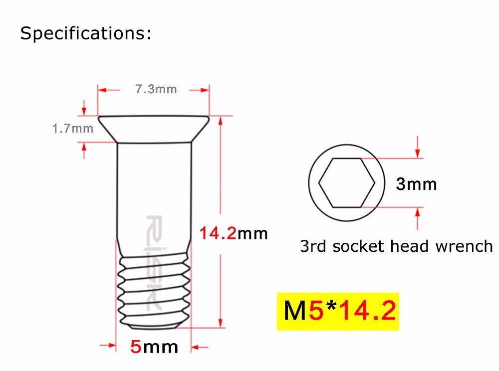 Risiko 2 stk  m5*14.2mm sykkel bakgir bolt titan bolt jockey hjul bolt deler mtb sykkel girskifter guide rulle bolt skrue