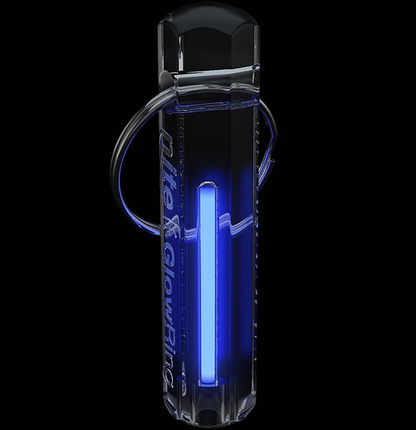 Nite Tritium Glowring Keychain Key Fob Night Automatic Light Self Luminous Fluorescent Tub Tritium: Clear Uv-Blue