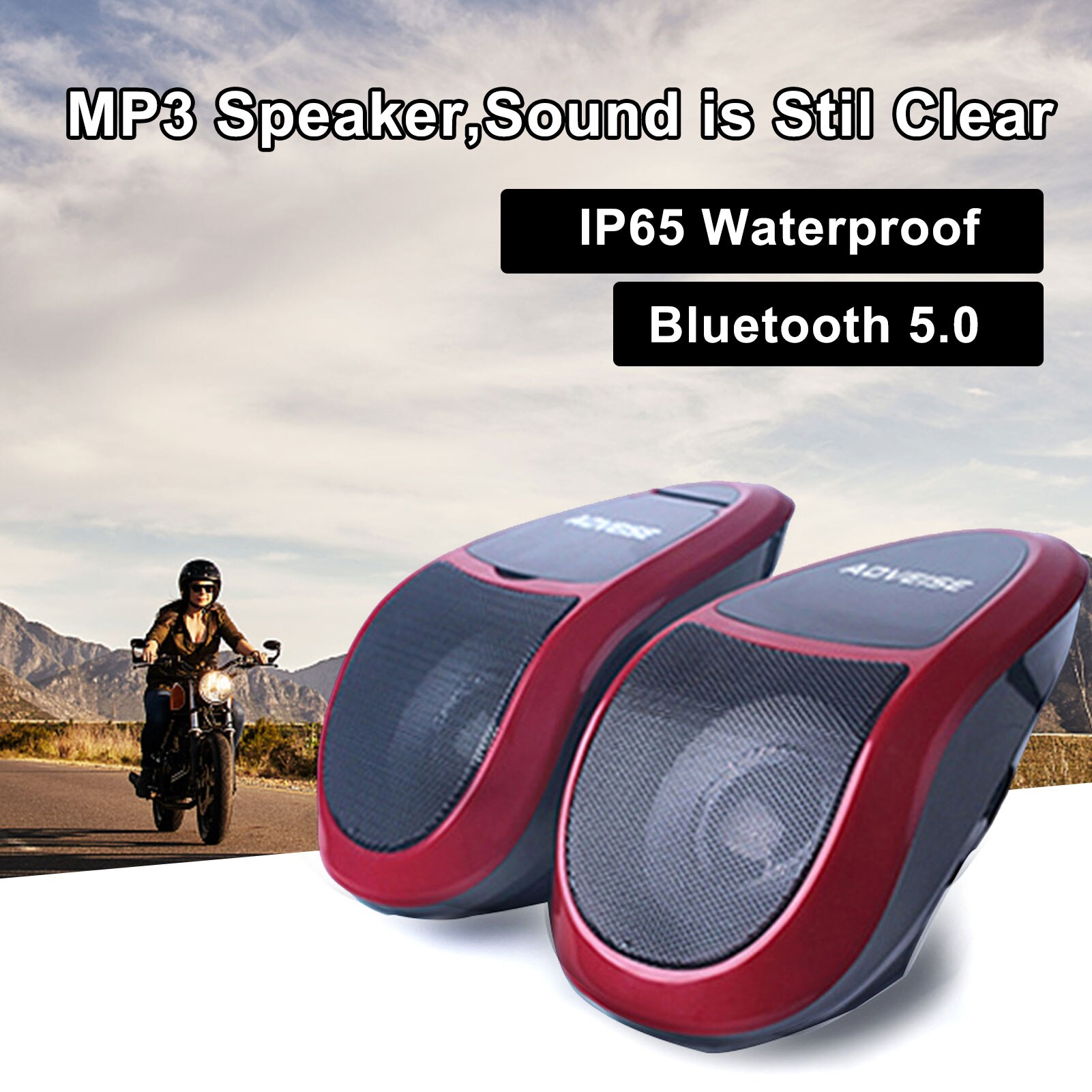 Motorcycle Bluetooth Speakers Waterproof Stereo Audio Amp System All-in-one Car Speaker Amplifier