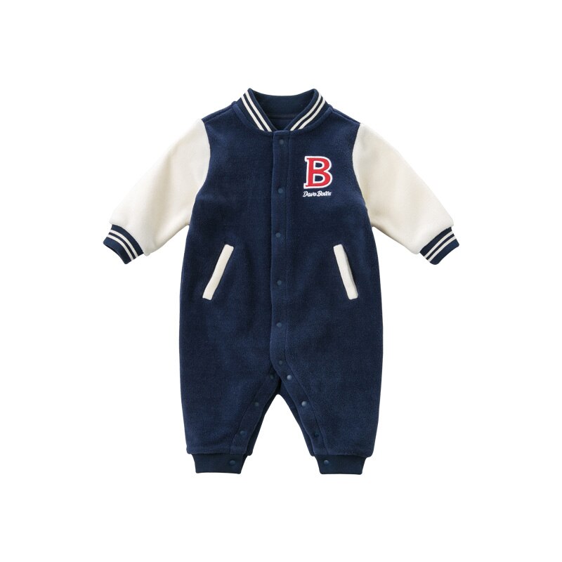 DBA10880 dave bella outono bebê menino de manga longa romper infantil criança macacão crianças boutique new born romper 1 peça: 12 m