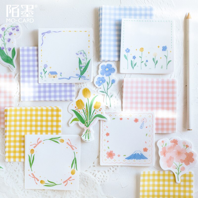 Mo. cartão almofada de memorando de flor suave papel diy mensagem nota bloco de notas 1 pacote varejo