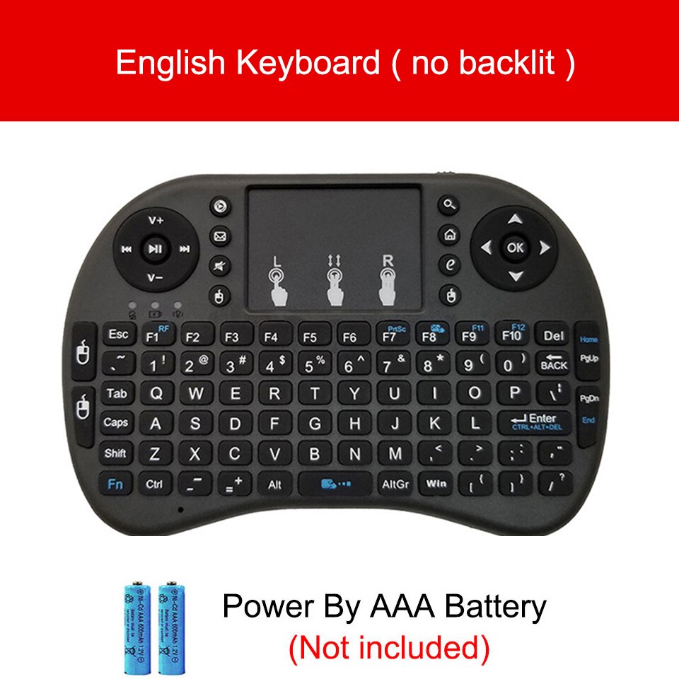 I8 2.4Ghz Wireless Keyboard Air Mouse Touchpad Handheld Voor Android Tv Box Mini Pc 7 Kleuren Backlit I8 Russische engels Kyeboard