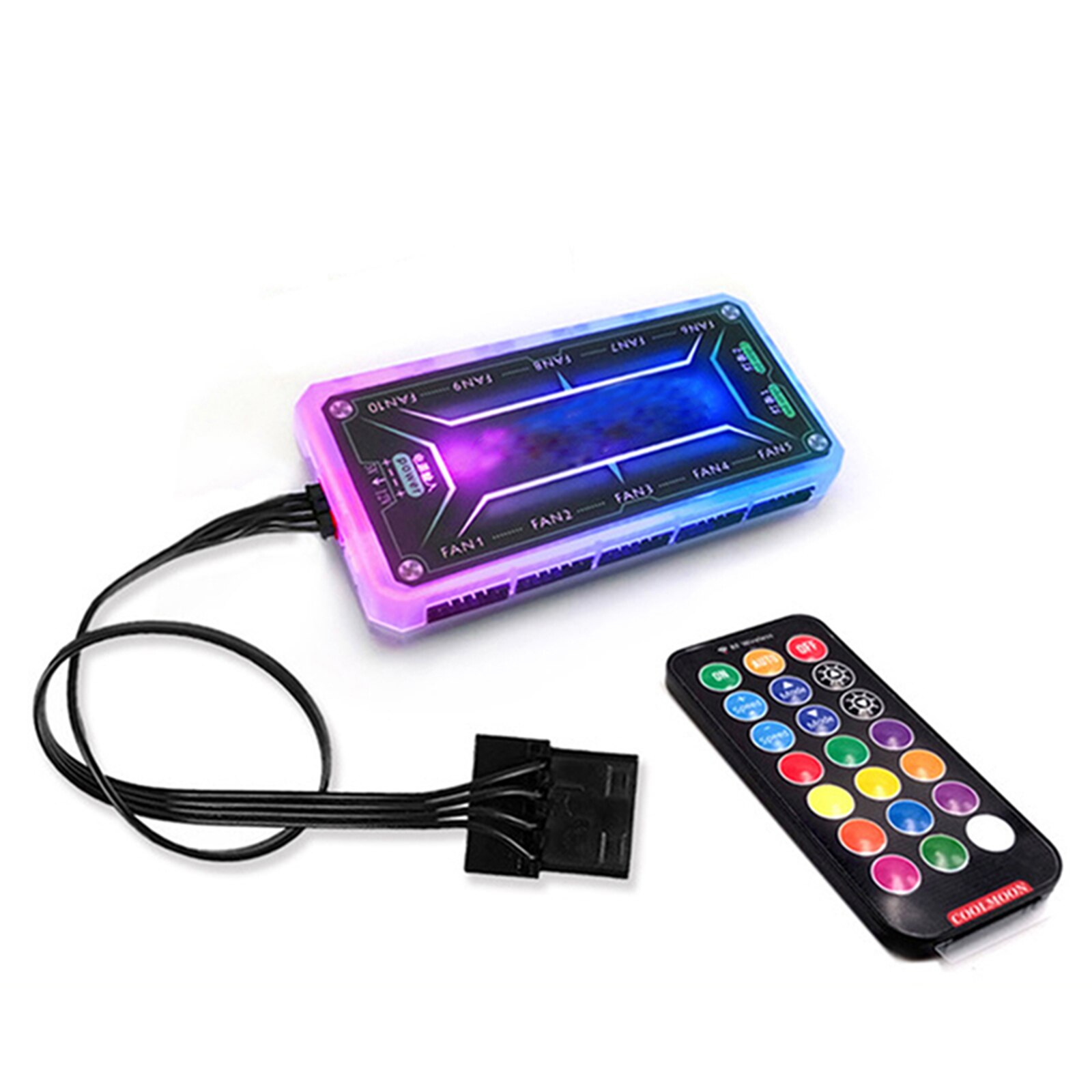 RGB Case Fans 120mm Ultra-Quiet RGB Chassis Cooling Fans with Remote Controller Speed Adjustable Colorful Cooler Arr