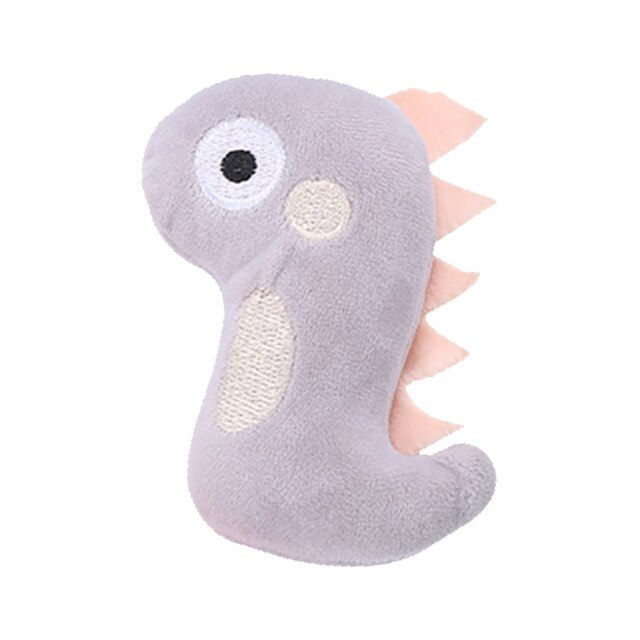 Cat Toy Mini Cat Grinding Catnip Toys Funny Interactive Plush Cat Teeth Toys Pet Kitten Chewing Toy Claws Thumb Bite Pet Supply: 12Grey Dinosaur