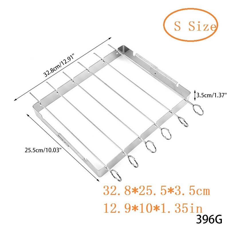 Support de brochettes de barbecue en acier inoxydable, pliable et Durable, avec 6 pièces