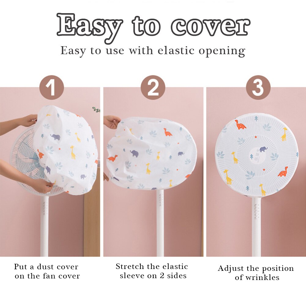 2pcs Electric Fan Cover Summer Style S Size Vertical Printing Floor-Standing Fan Cover Household Dust-Proof Fan Cover Set