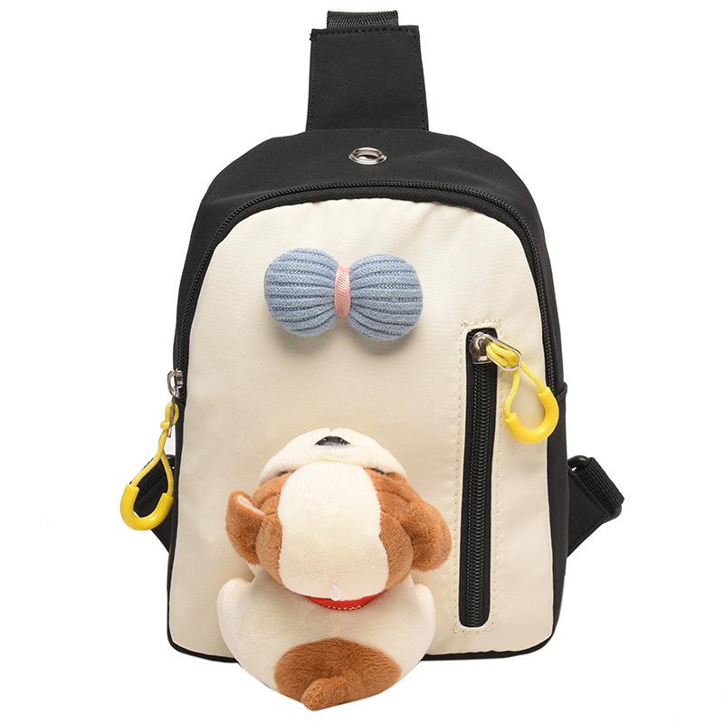 Dame mignon chien poupée taille sac toile sac à main bandoulière poitrine sac Fanny Pack pour femmes hanche sac nouvelle pochette sac à bandoulière: Black