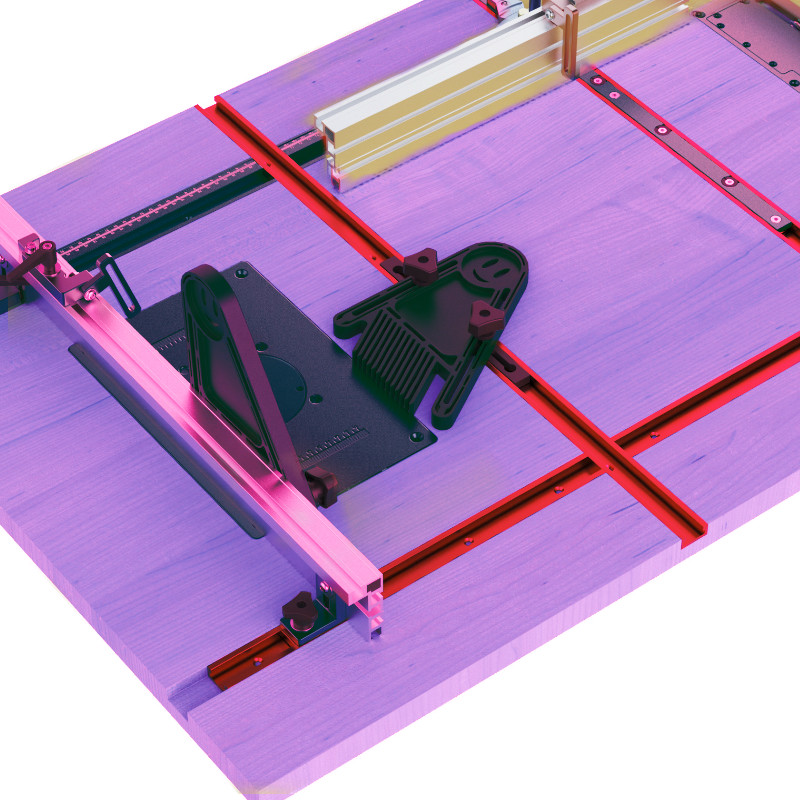 8-Pack 12-Inch Red T-Tracks For Woodworking - Double-Cut Aluminum T-Track For 1/4" & 5/16" Bolts