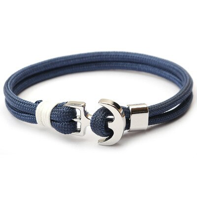 bateau ancre hommes foulard de tête pour femme Bracelets nautique survie corde chaîne Paracord Bracelet mâle Wrap métal crochets: J