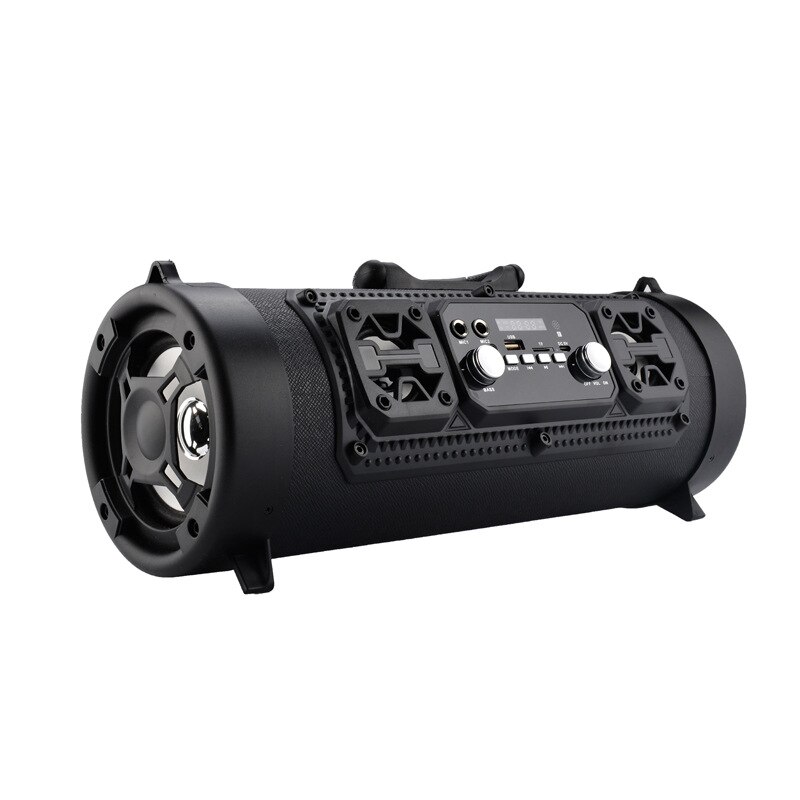 Altavoz portátil grande, altavoz Supergraves con Bluetooth para ordenador de alta potencia, Subwoofer de 15W, caja Boom de centro de música con USB AUX FM: Black