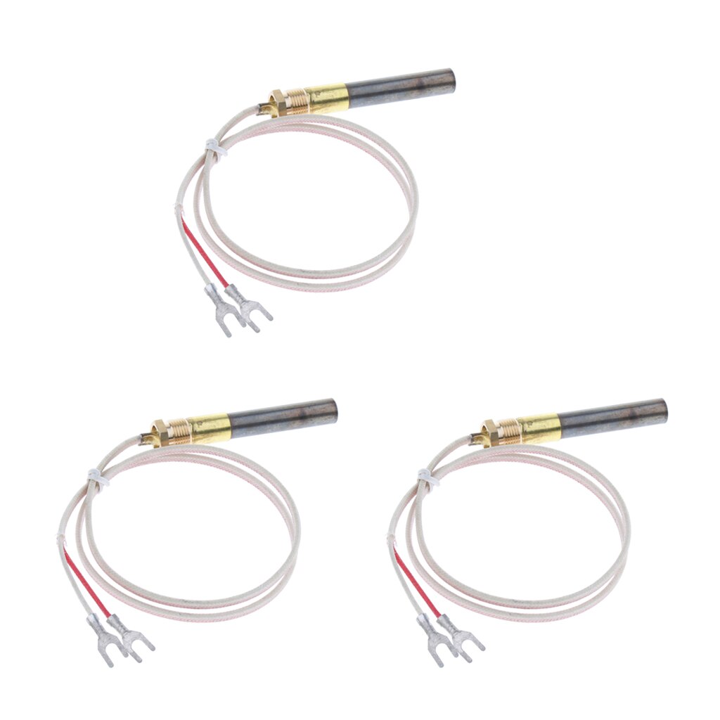 3PCS Gas Fireplace Thermopile Thermogenerator Pilot Generator Replacement 24 Inch (2 ft) long Easy to install