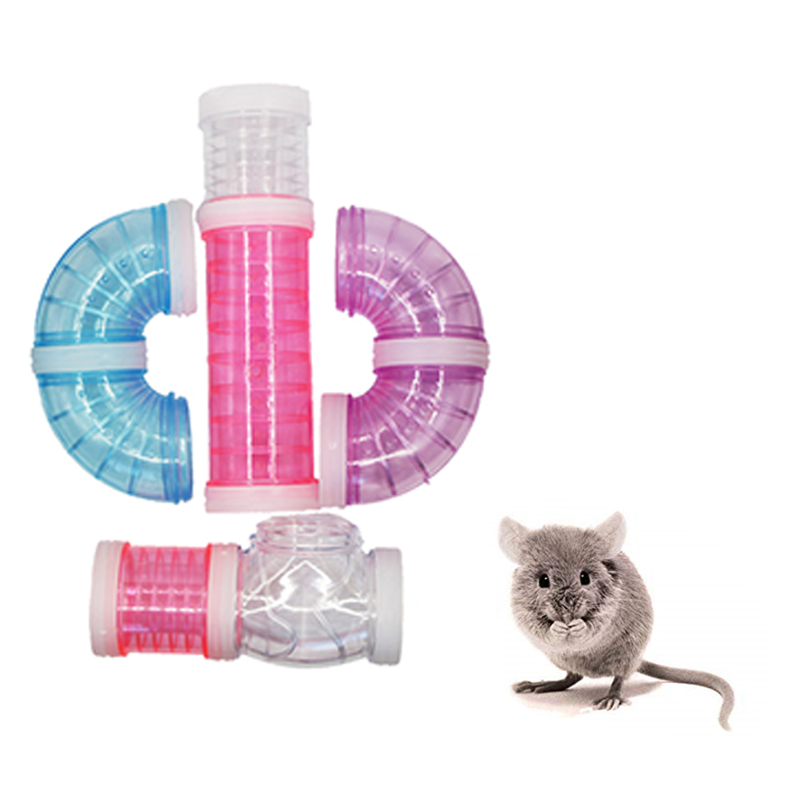 Sällskapsdjur hamster leksaker sex-genomgående tunnelbeslag transparent akryl bur hamster små djur marsvin träning små husdjur leksaker