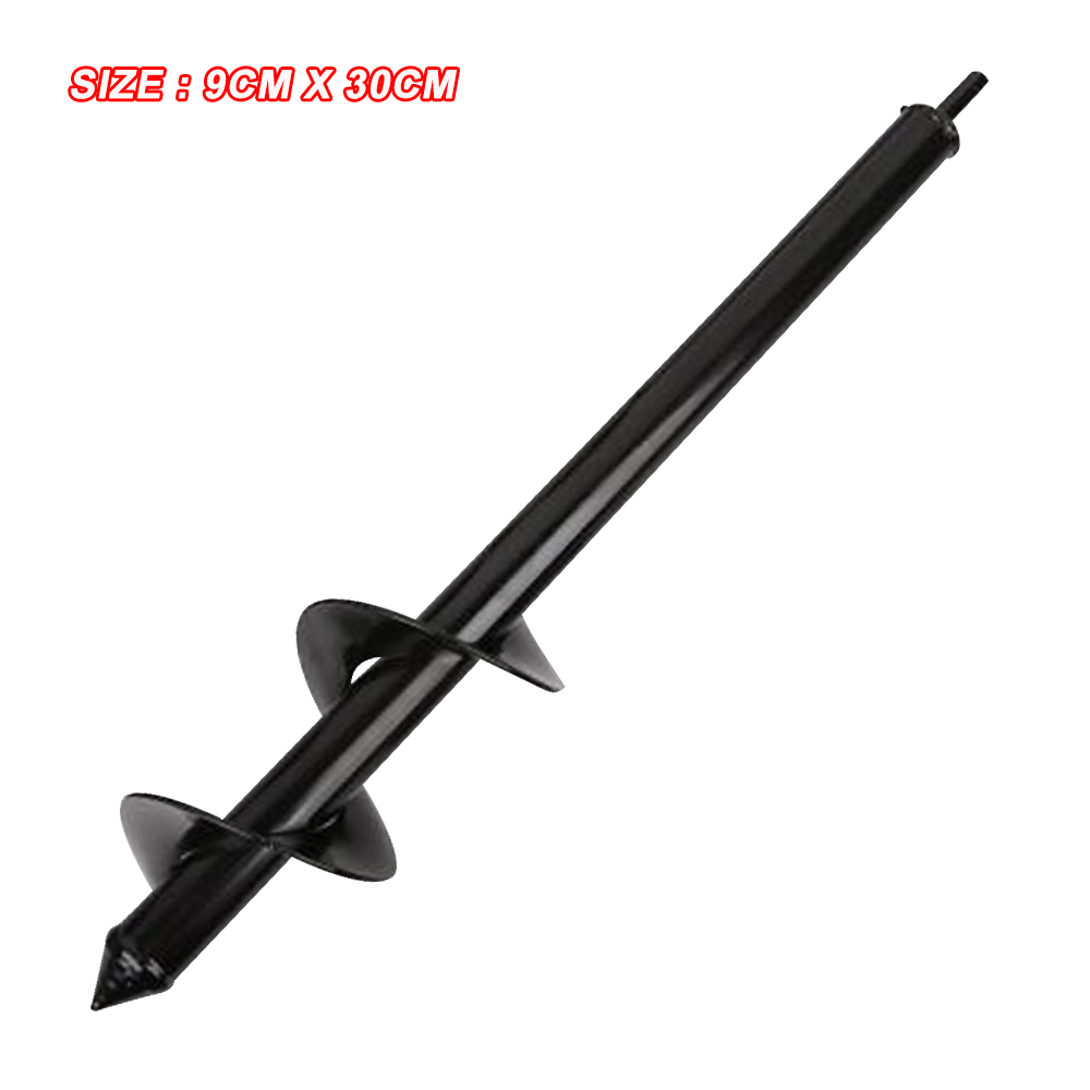 Plantador de jardín broca espiral flor bulbo eje hexagonal barrena Patio de jardinería plantado poste perforador herramientas 25-60cm 3: 9x30cm