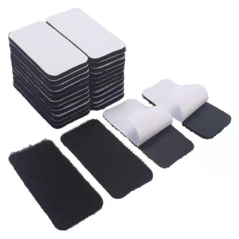 Adhesivo redondo autoadhesivo de nailon, cinta de sujeción con gancho y bucle, alfombra autoadhesiva fuerte de doble cara, alfombrilla antideslizante negra de 3cm
